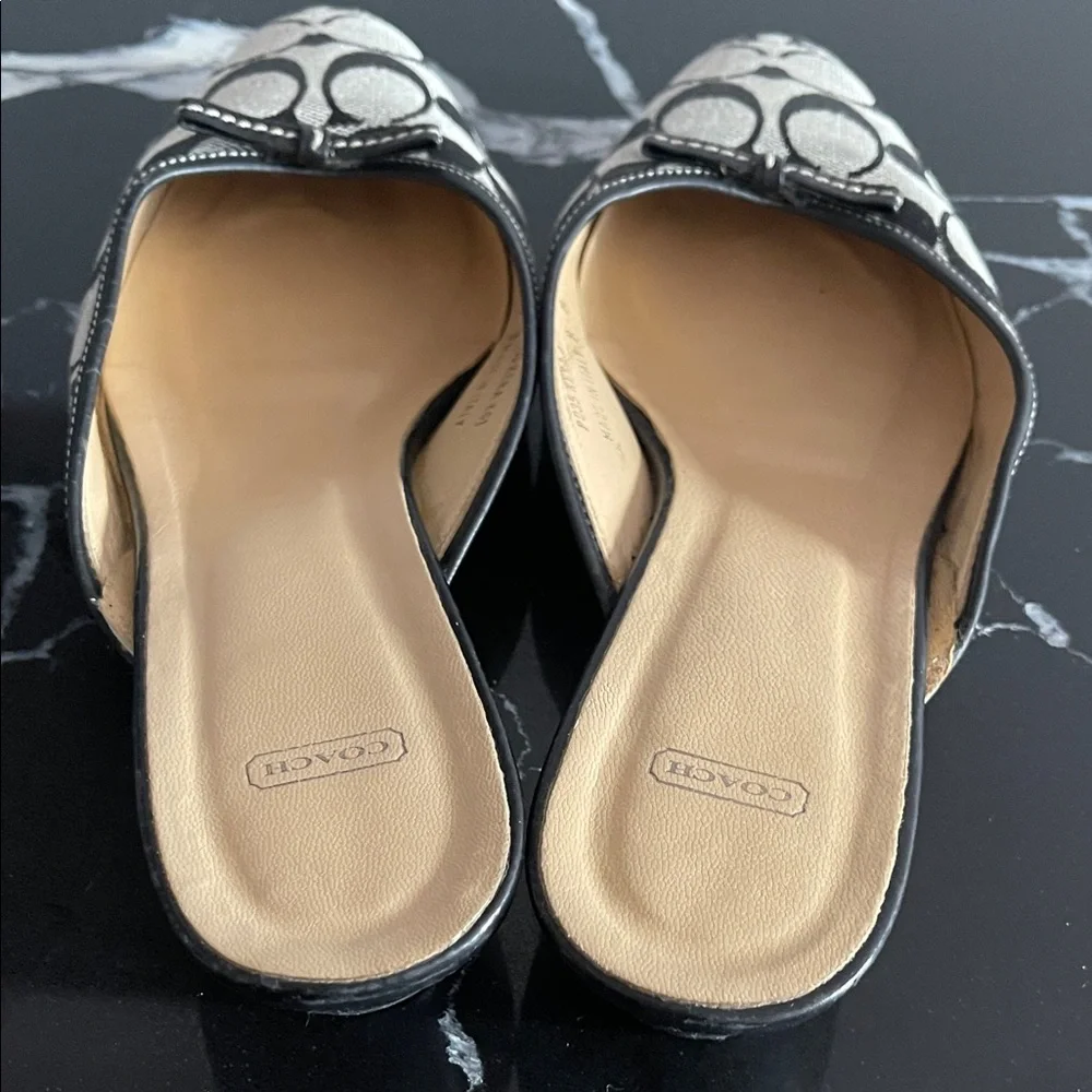 Coach Black and Cream Women's Mules - Picture 3 of 4